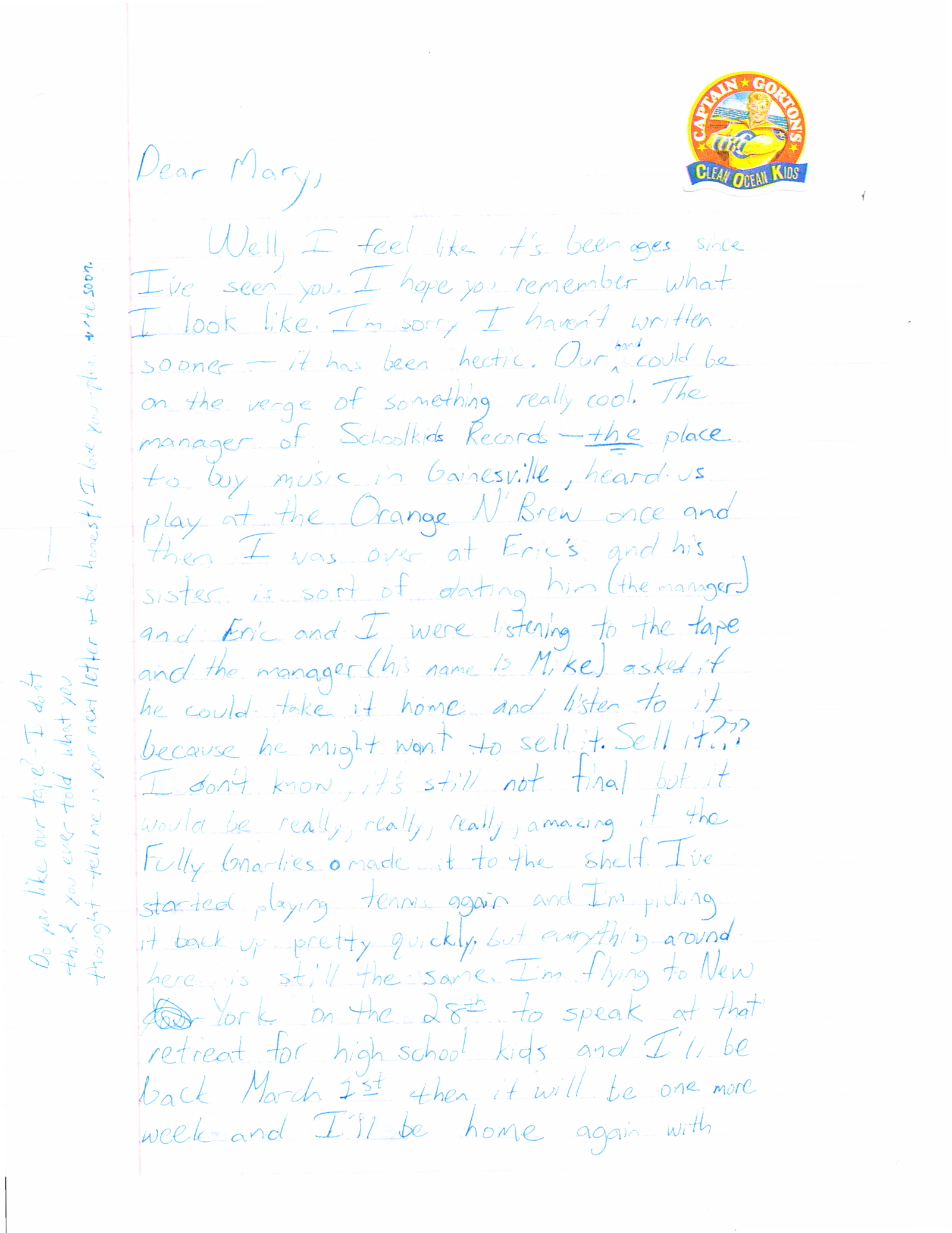 “Our Band Could be on the Verge of Something Really Cool.” Jack Vigliatura’s Letter Home, February 10, 1992
